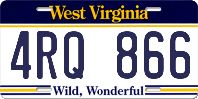 WV license plate 4RQ866