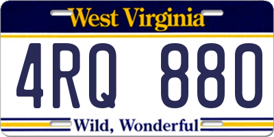 WV license plate 4RQ880
