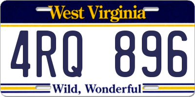 WV license plate 4RQ896