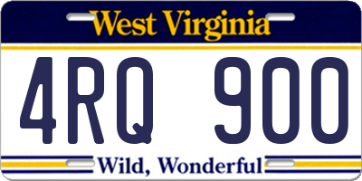 WV license plate 4RQ900