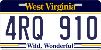 WV license plate 4RQ910