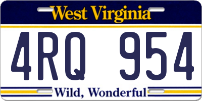 WV license plate 4RQ954