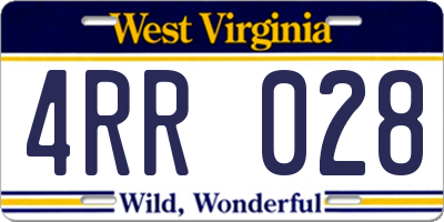 WV license plate 4RR028