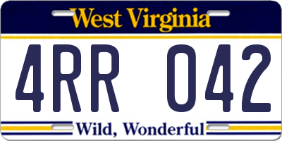 WV license plate 4RR042