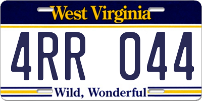 WV license plate 4RR044