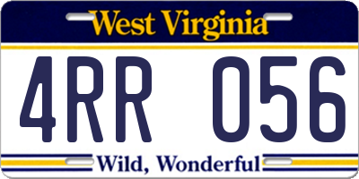 WV license plate 4RR056