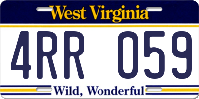 WV license plate 4RR059