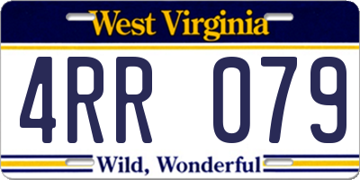 WV license plate 4RR079