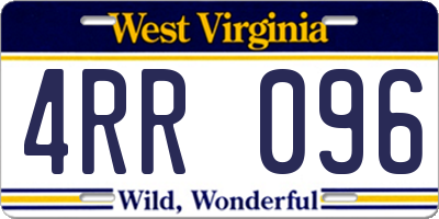 WV license plate 4RR096