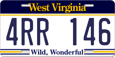 WV license plate 4RR146