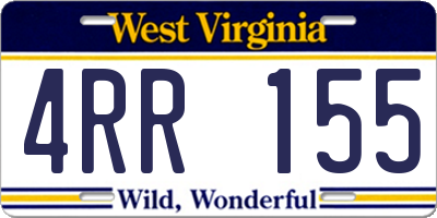 WV license plate 4RR155
