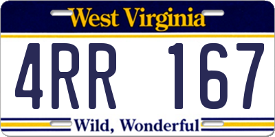 WV license plate 4RR167