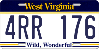 WV license plate 4RR176