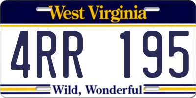WV license plate 4RR195