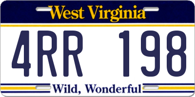 WV license plate 4RR198