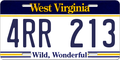 WV license plate 4RR213