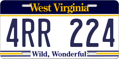WV license plate 4RR224
