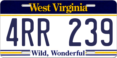 WV license plate 4RR239