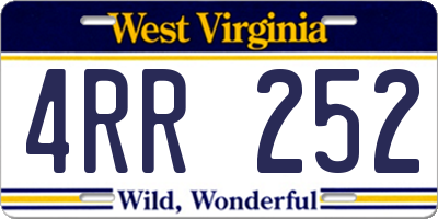 WV license plate 4RR252