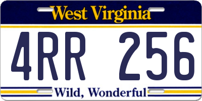 WV license plate 4RR256