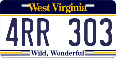 WV license plate 4RR303