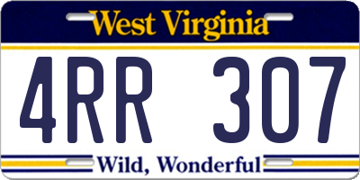 WV license plate 4RR307