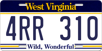 WV license plate 4RR310