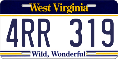 WV license plate 4RR319