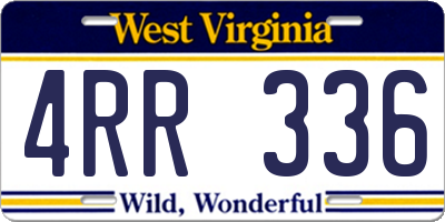WV license plate 4RR336