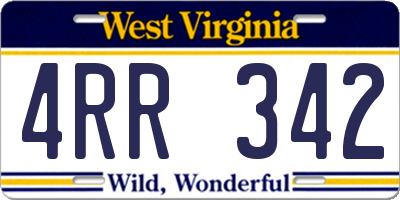 WV license plate 4RR342