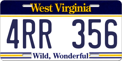 WV license plate 4RR356