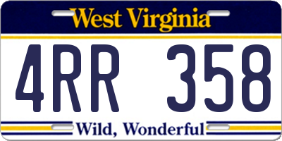 WV license plate 4RR358
