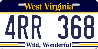 WV license plate 4RR368