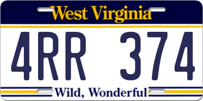 WV license plate 4RR374