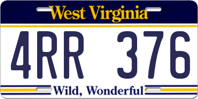 WV license plate 4RR376