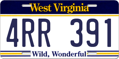 WV license plate 4RR391