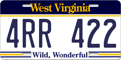 WV license plate 4RR422