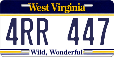 WV license plate 4RR447