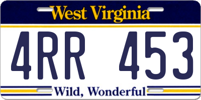 WV license plate 4RR453