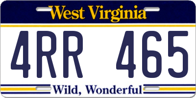 WV license plate 4RR465