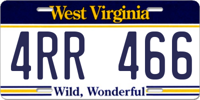 WV license plate 4RR466