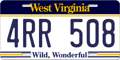 WV license plate 4RR508
