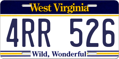 WV license plate 4RR526