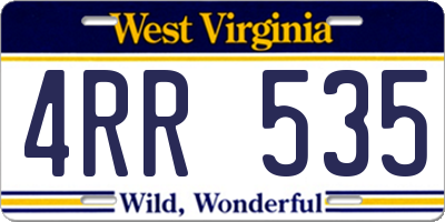 WV license plate 4RR535