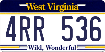 WV license plate 4RR536