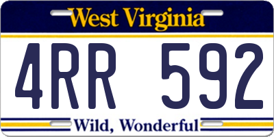 WV license plate 4RR592