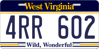 WV license plate 4RR602