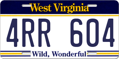 WV license plate 4RR604