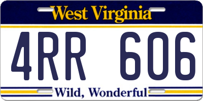 WV license plate 4RR606