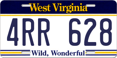 WV license plate 4RR628
